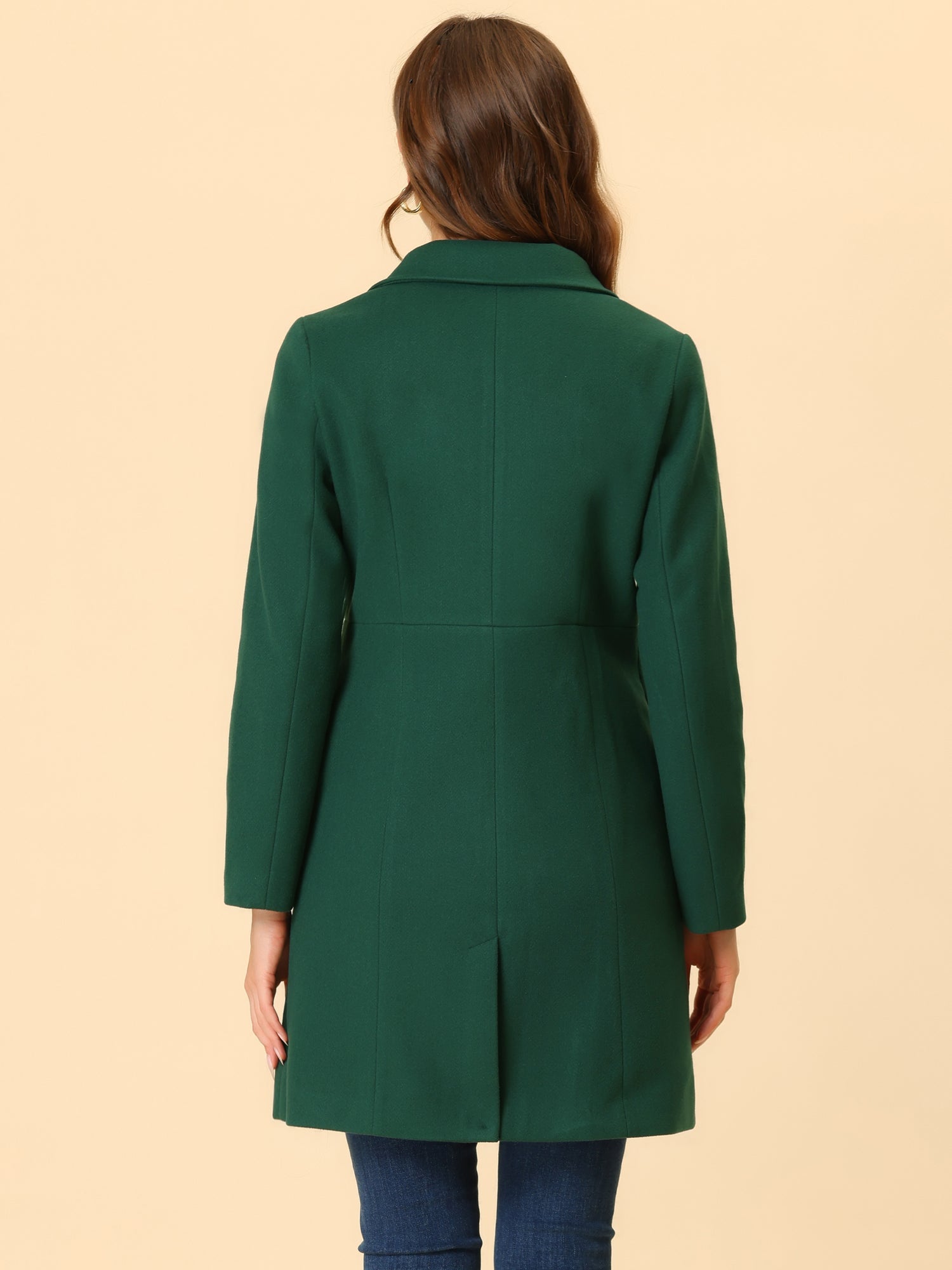 Notched Lapel Double Breasted Outwear Winter Long Coat