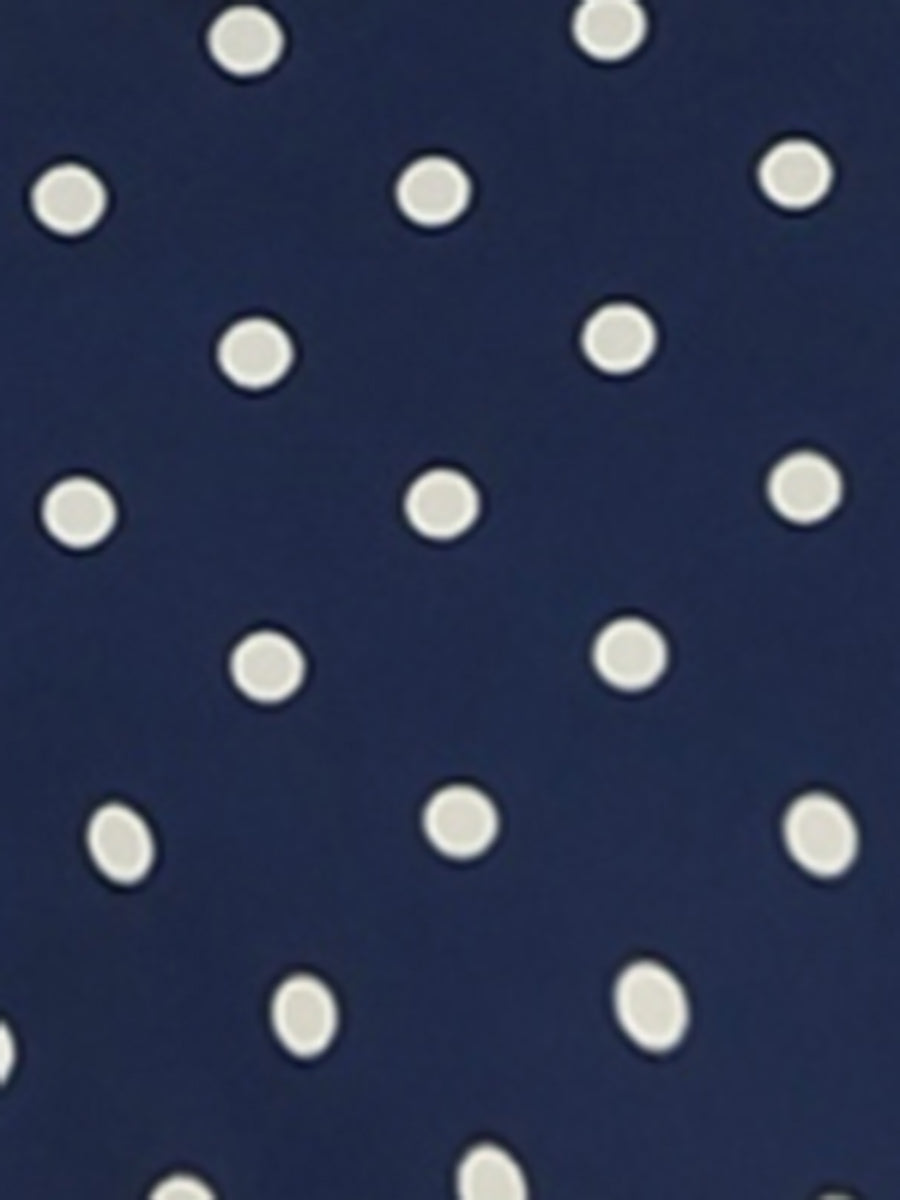 Summer Polka Dots Top Bow Tie V Neck Ruffled Cap Sleeve Office Blouse