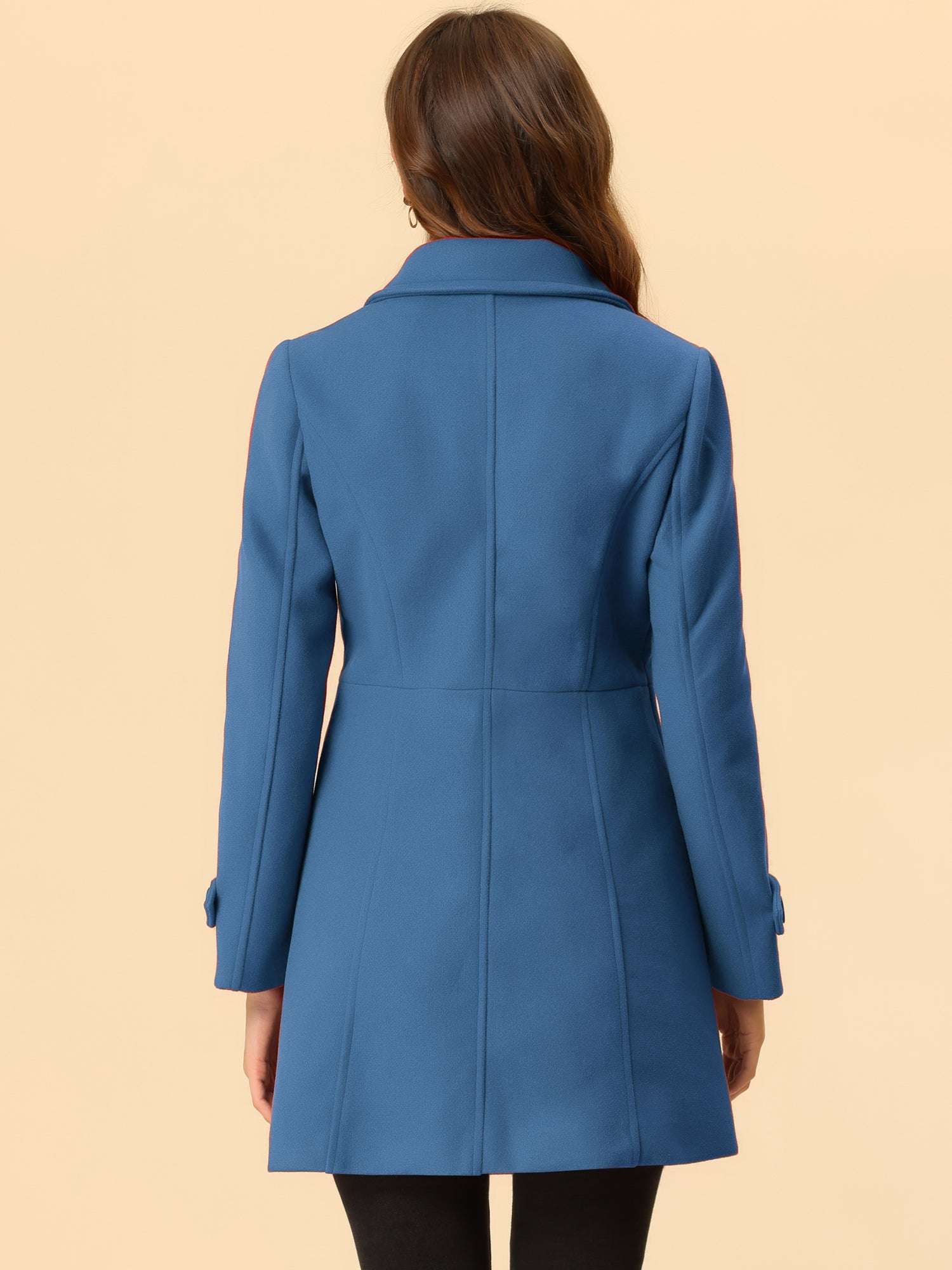 Peter Pan Collar Single Breasted Winter Outwear Buttoned Long Coat