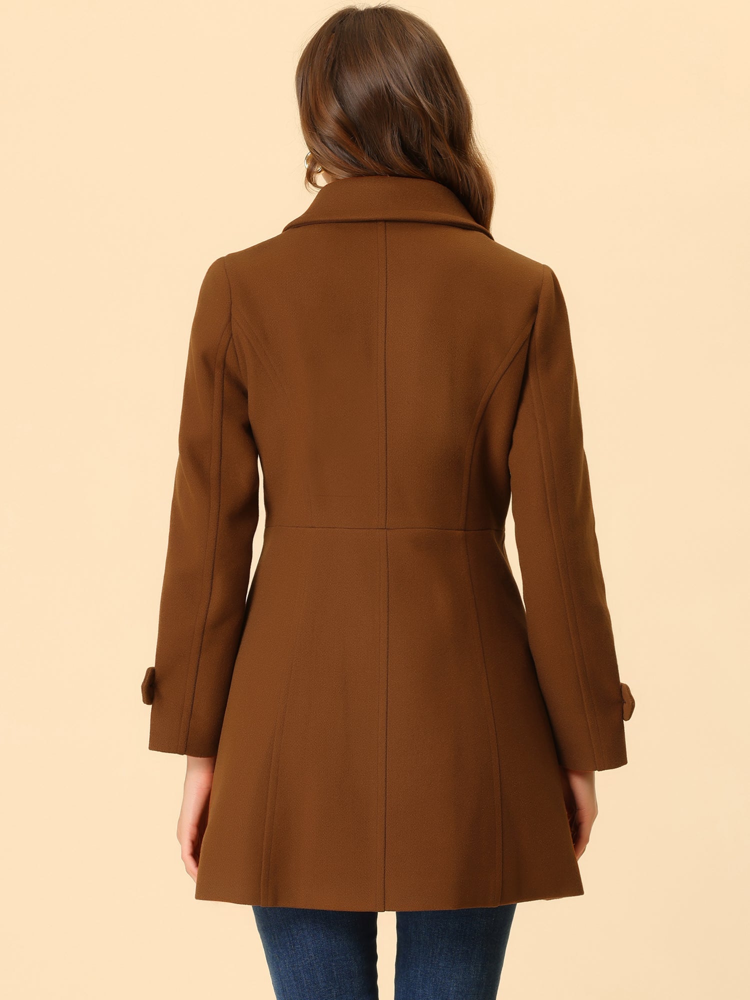 Peter Pan Collar Single Breasted Winter Outwear Buttoned Long Coat
