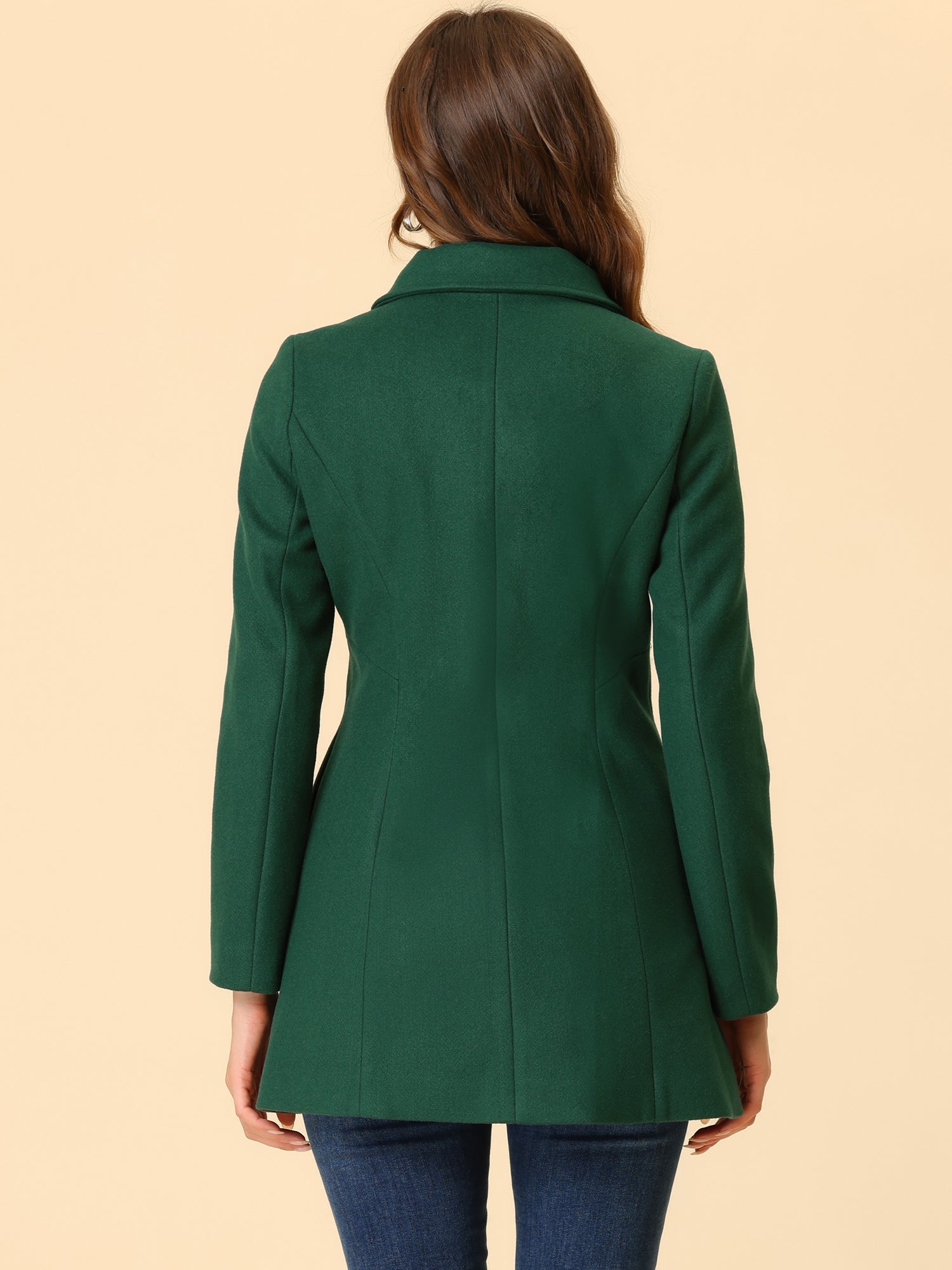 Peter Pan Collar Double Breasted Long Trench Pea Coat