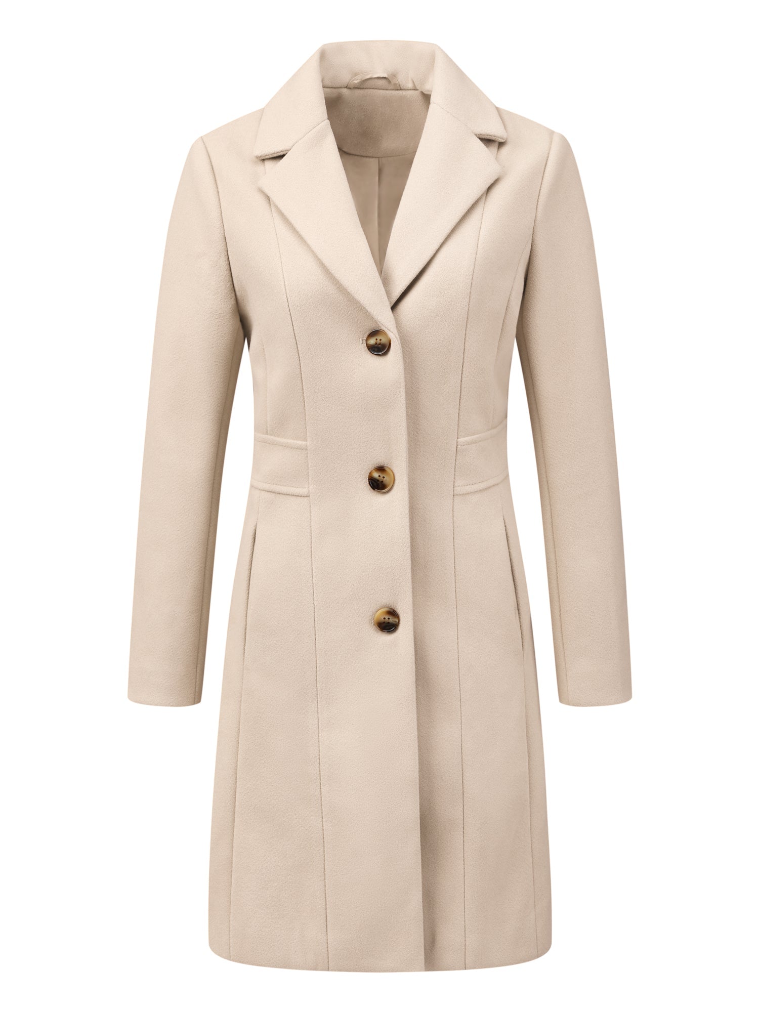 Single Breasted Notched Lapel Outerwear Winter Coats