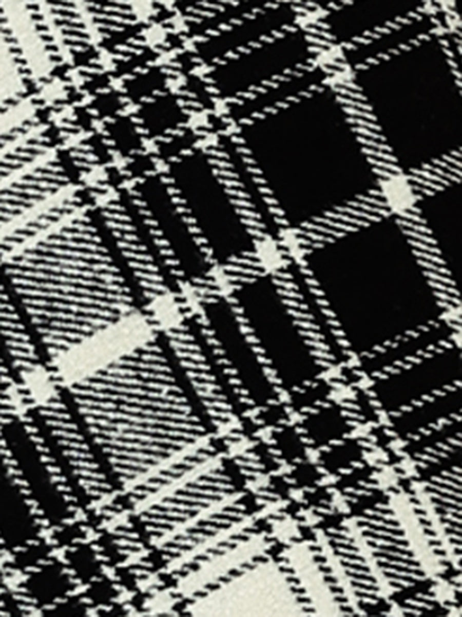Plaid Tartan Vintage Elastic Waist Knee Length A-Line Skirt