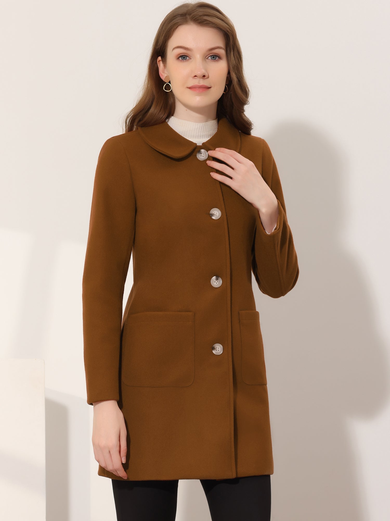Turn Down Collar Single Breasted Winter Outwear Trench Coat