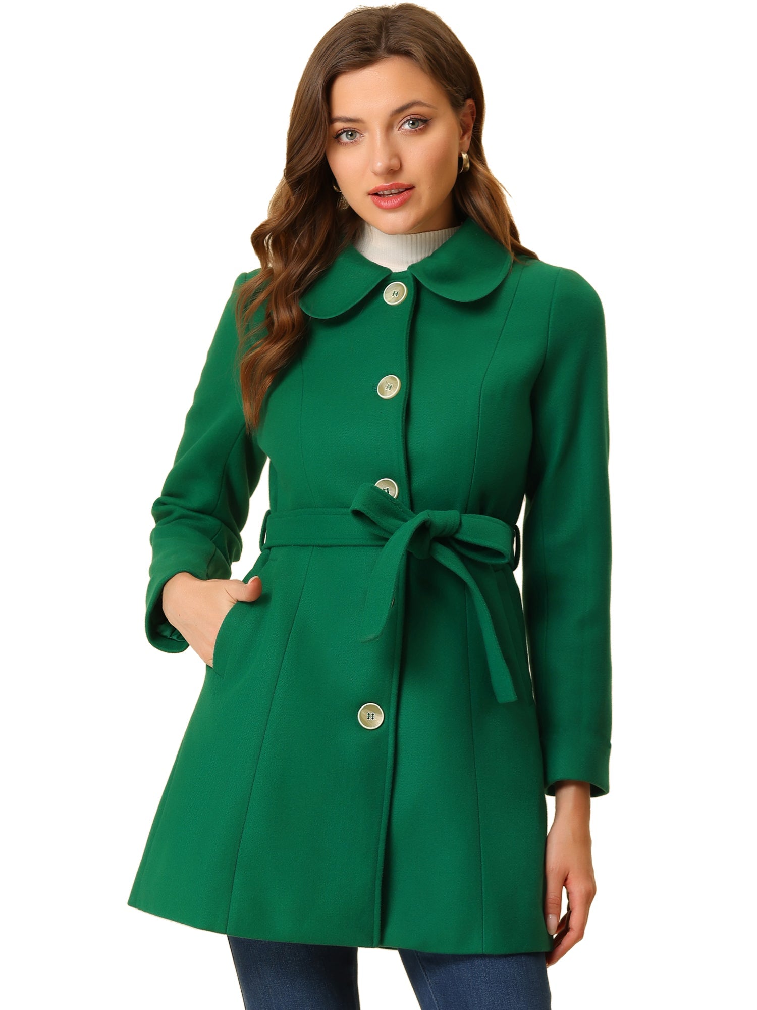 Winter Elegant Lapel Collar Long Trench Coat