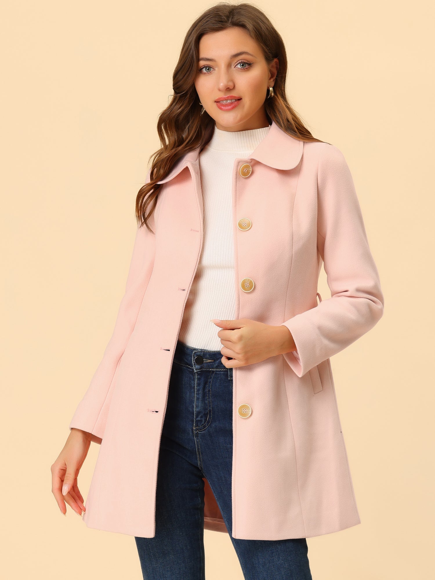 Winter Elegant Lapel Collar Long Trench Coat