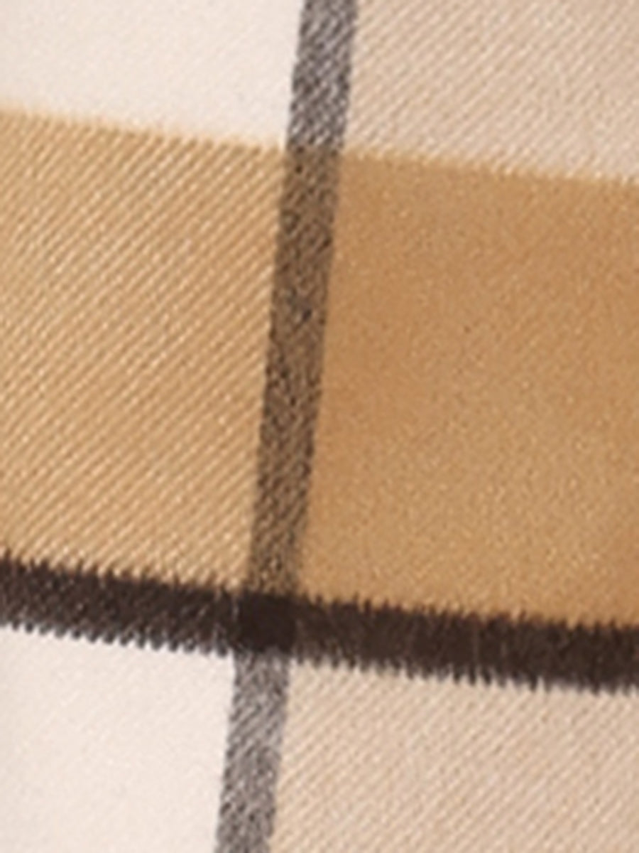 Buffalo Checks Double Breasted Notched Lapel Plaid Trench Pea Coat