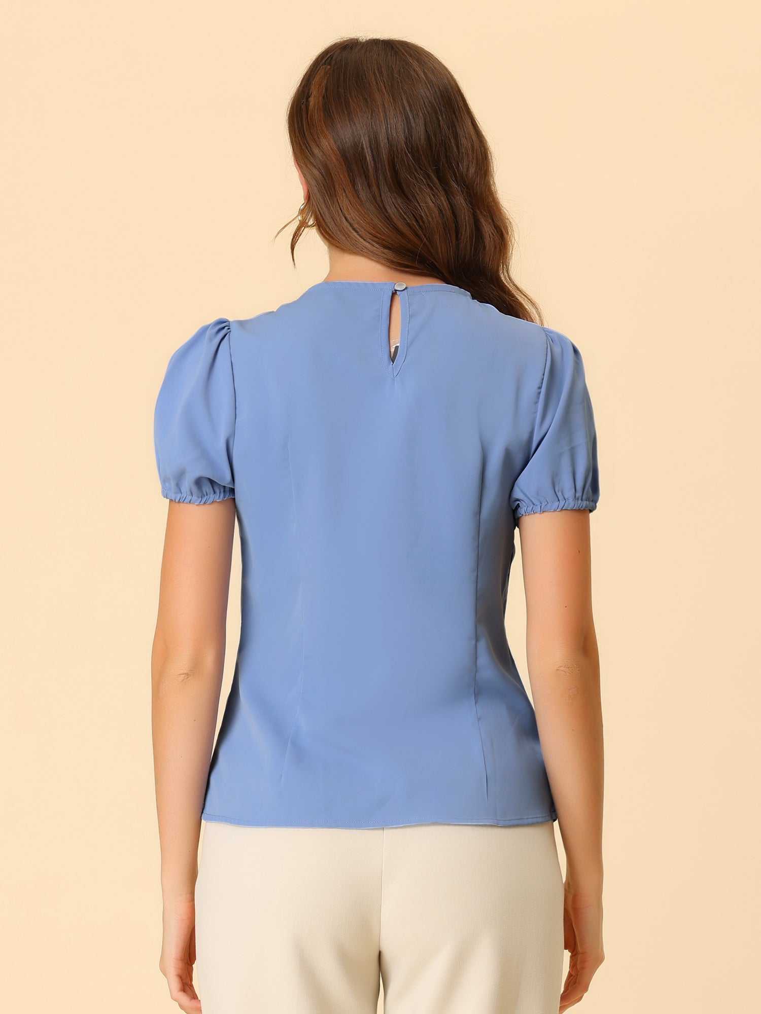 Puff Sleeve Tops Peter Pan Collar Blouse