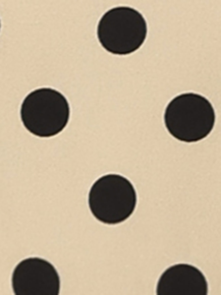 Polka Dots Contrast Peter Pan Collar Top 3/4 Sleeve Blouse Shirt