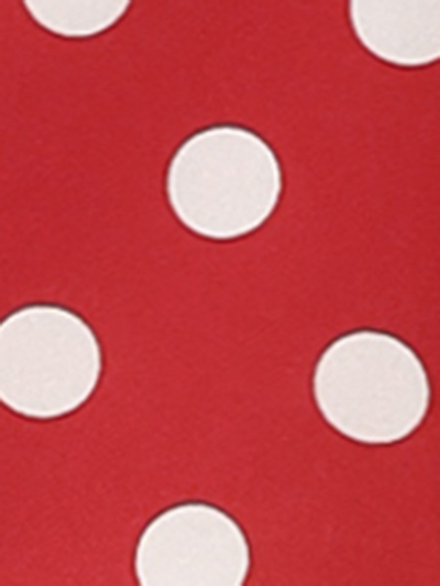 Polka Dots Contrast Peter Pan Collar Top 3/4 Sleeve Blouse Shirt