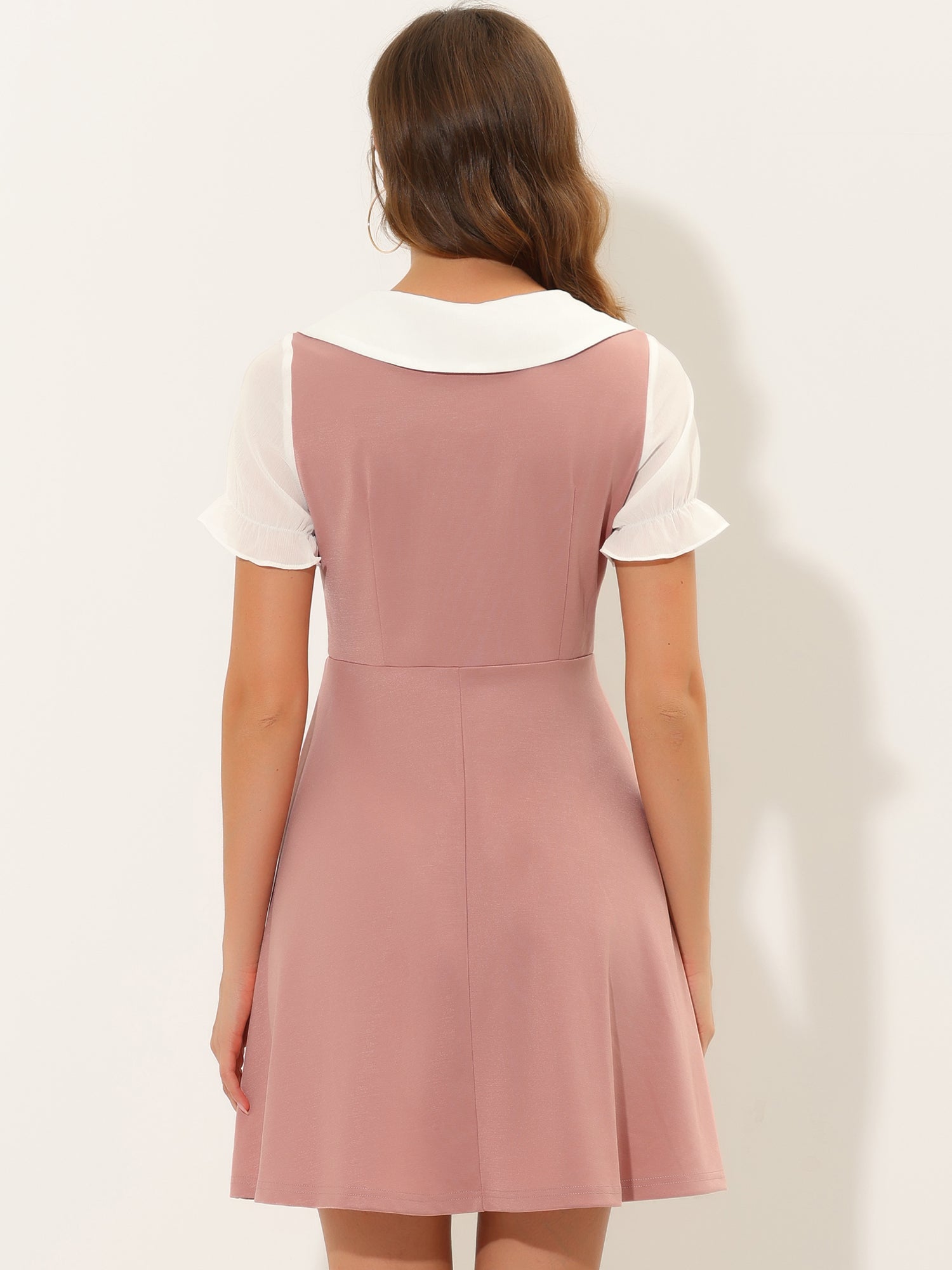 50s Lolita Contrast Color Peter Pan Collar Dress