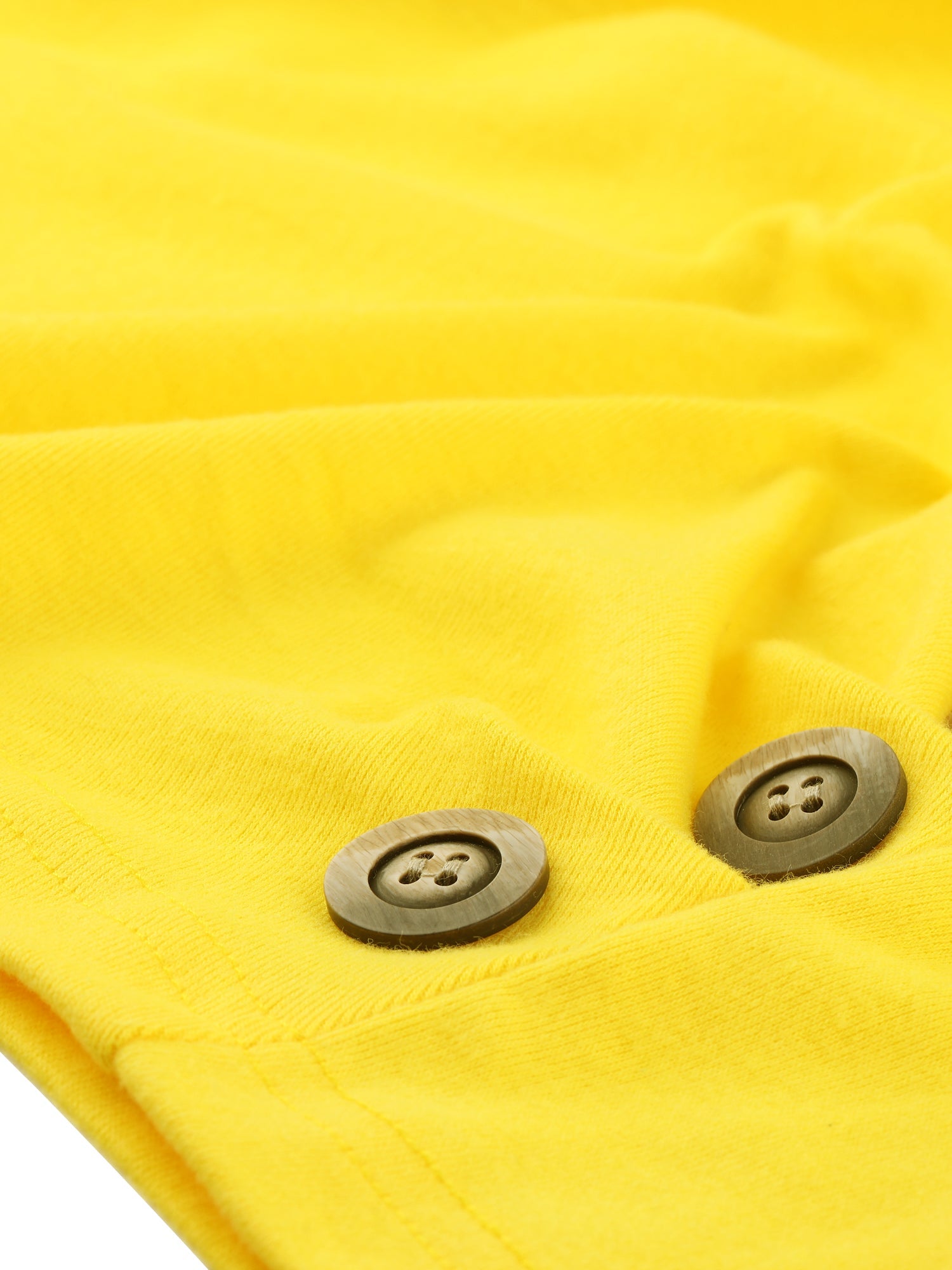 3/4 Sleeve Solid Knitted Button Decor Ruched Blouse