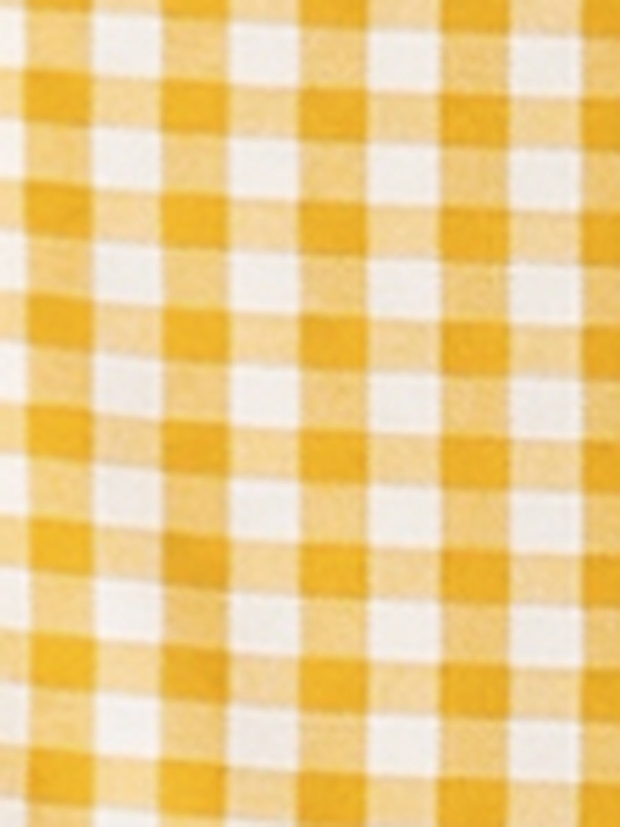 Gingham Checks Ruffled Peter Pan Collar 1960s Vintage Mini Dress