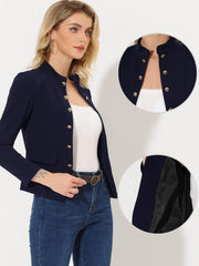 Open Front Blazers Casual Long Sleeve Buttons Office Suit Jacket
