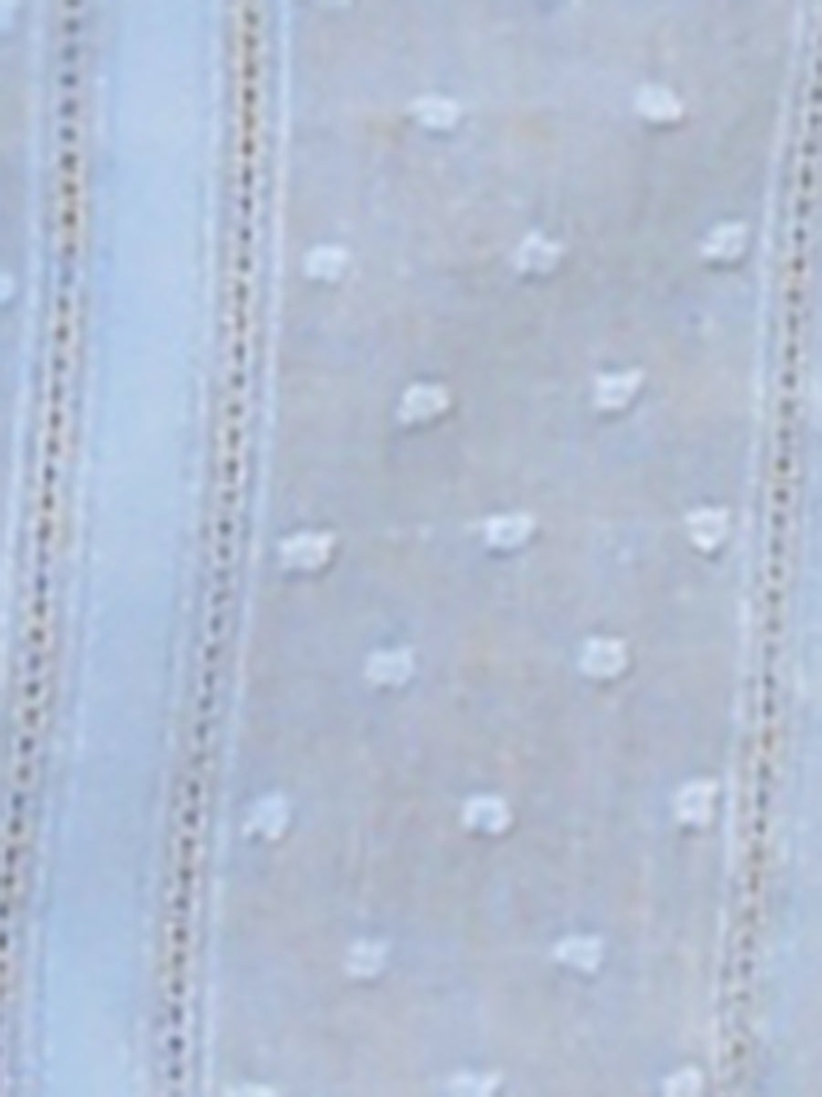 Peter Pan Collar Swiss Dots Short Sleeve Button Front Shirt Blouse
