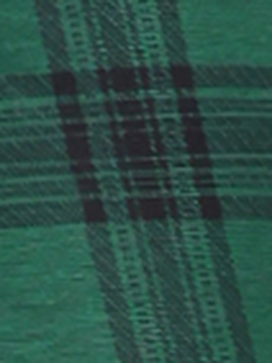 Tartan Plaid Pants Elastic Waist Straight Long Trousers