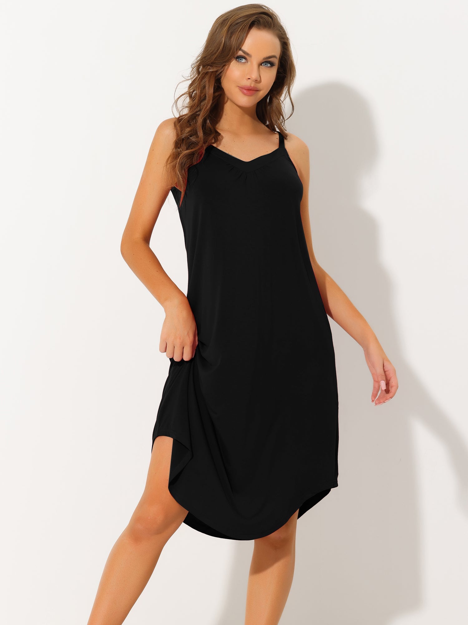 Spaghetti Strap Cami Nightdress Lounge Pajama Dress Nightgown