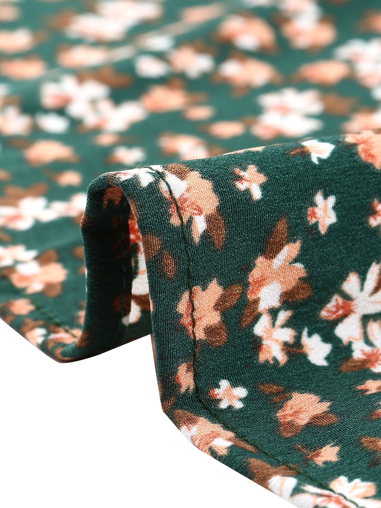 Ditsy Floral V Neck Ruffle Flutter Sleeve Midi Wrap Dress