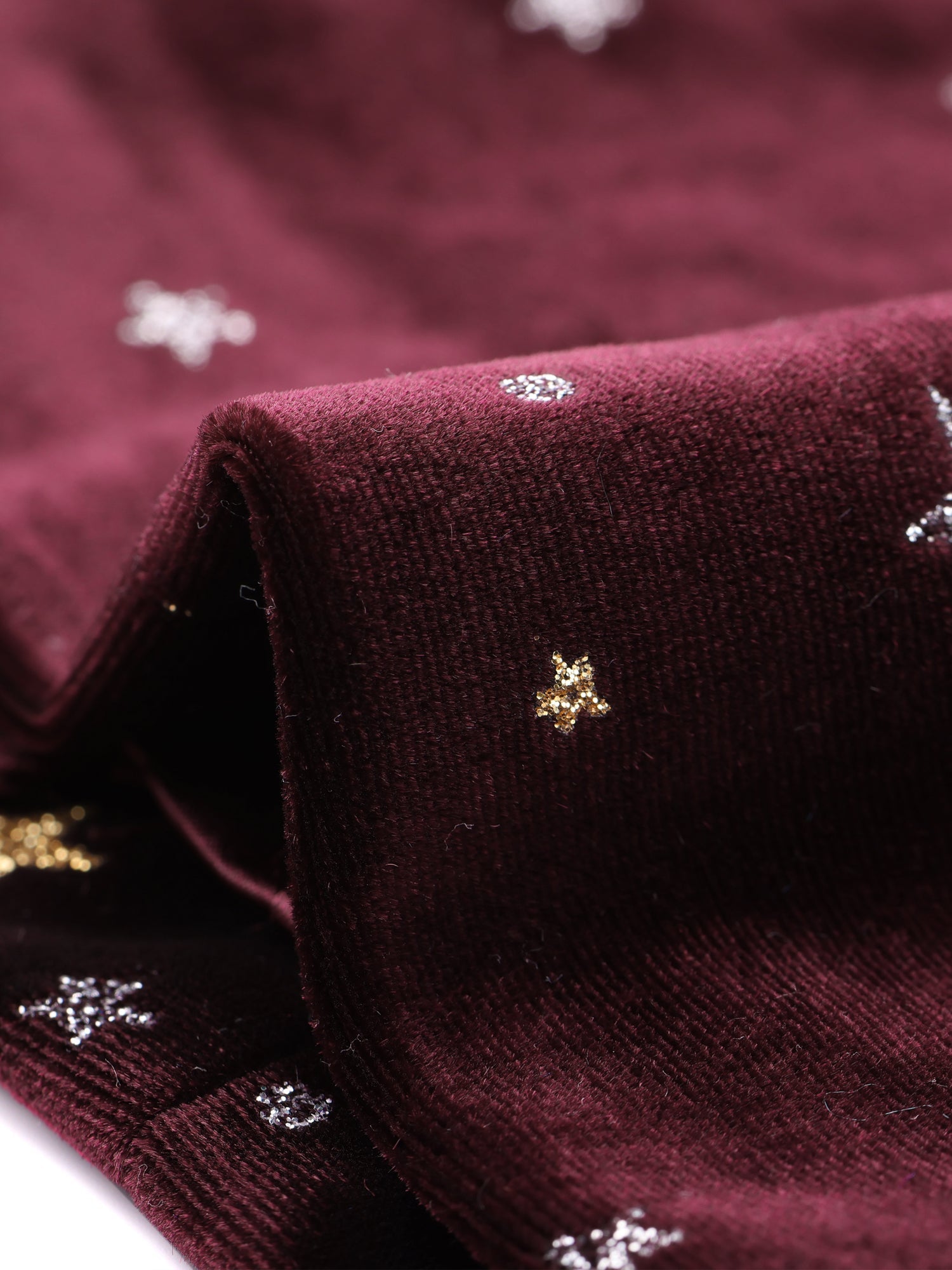 Metallic Star Single Button Velvet Lapel Crop Blazer
