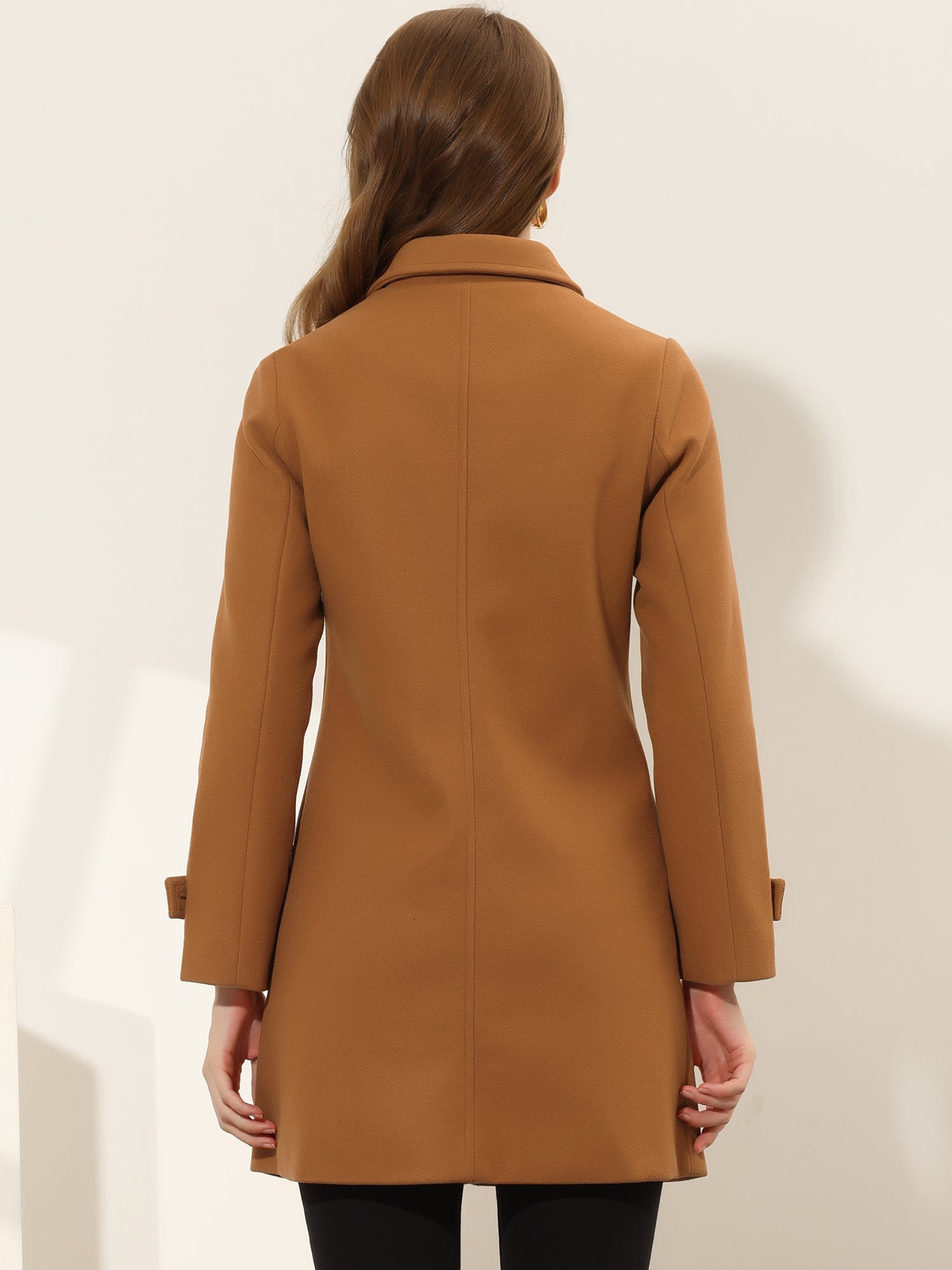 Winter Peter Pan Collar Mid-thigh A-line Single Breasted Pea Coat
