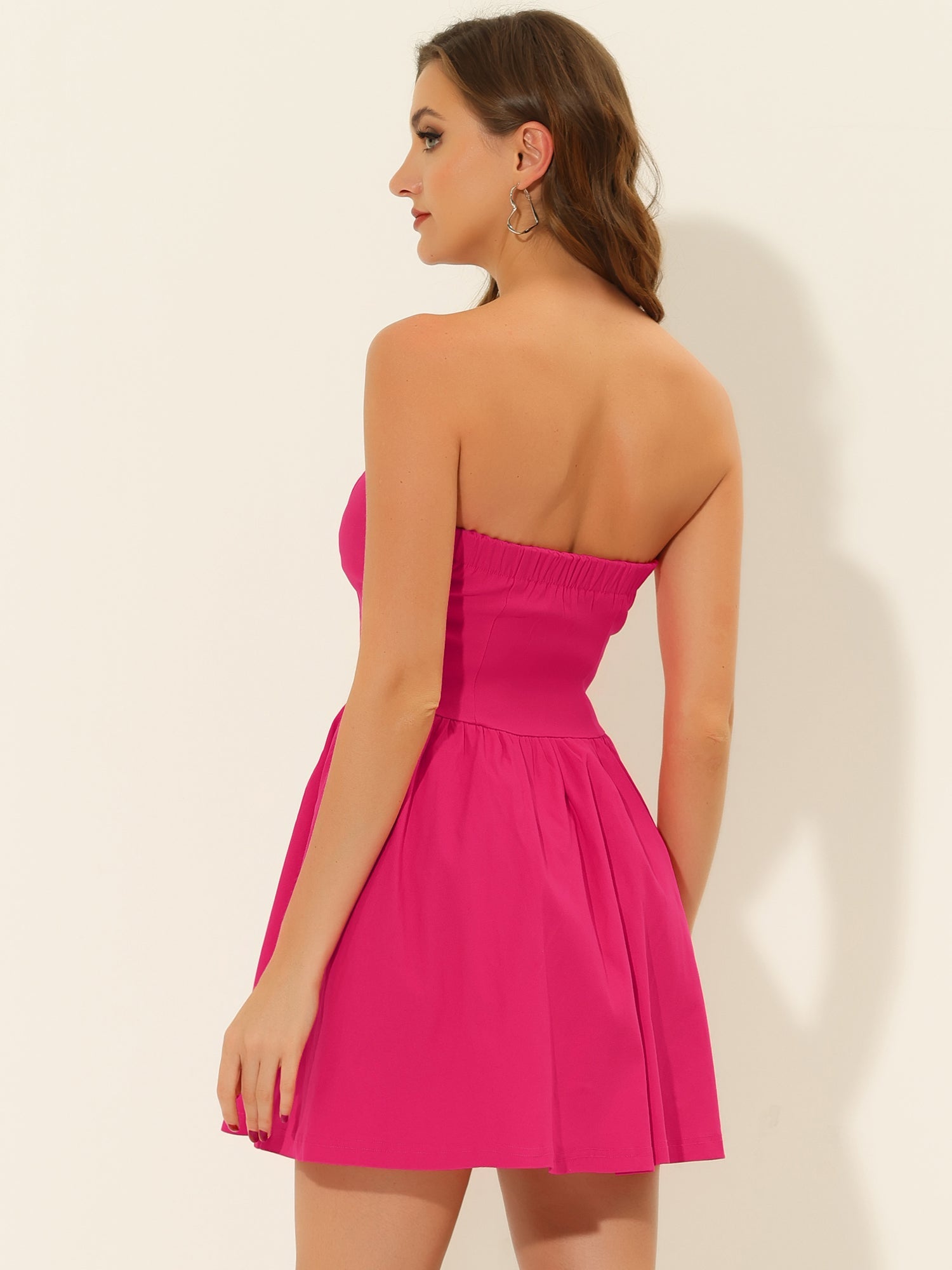 Strapless Sweetheart Neck Fit And Flare Mini Tube Top Dress