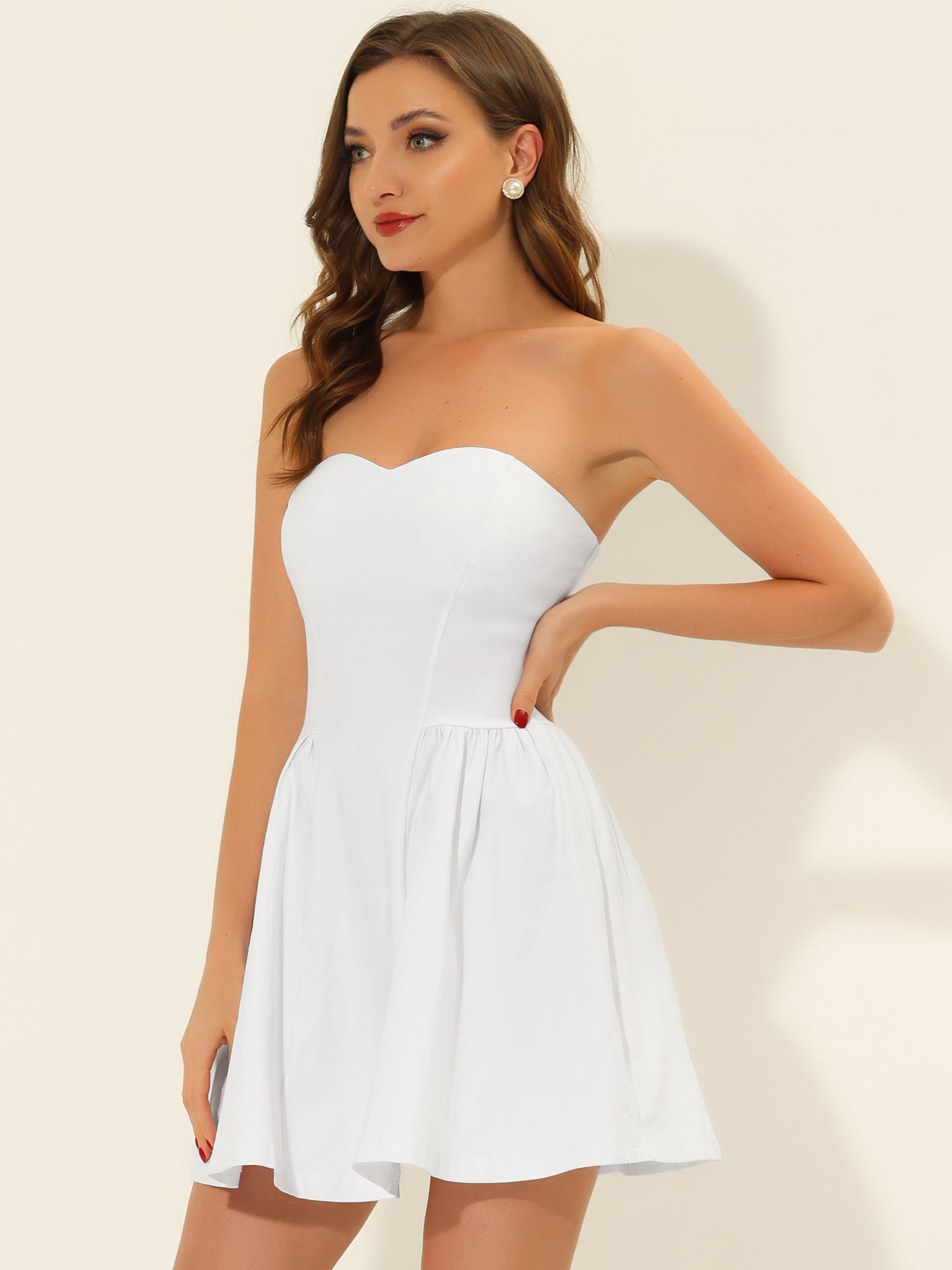 Strapless Sweetheart Neck Fit And Flare Mini Tube Top Dress
