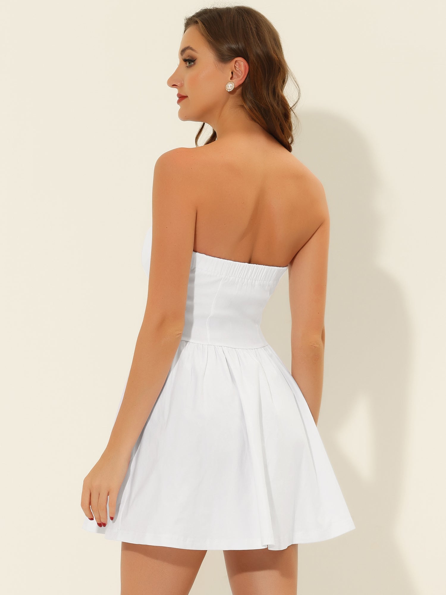 Strapless Sweetheart Neck Fit And Flare Mini Tube Top Dress