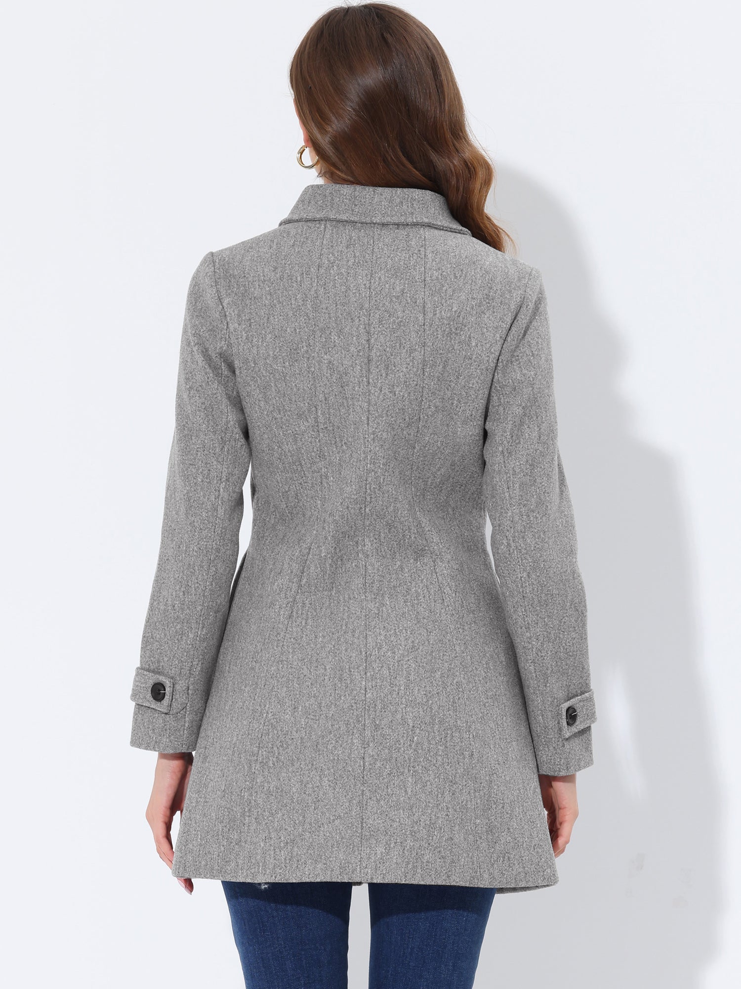 Peter Pan Collar Single Breasted Overcoat Winter Pea Coat