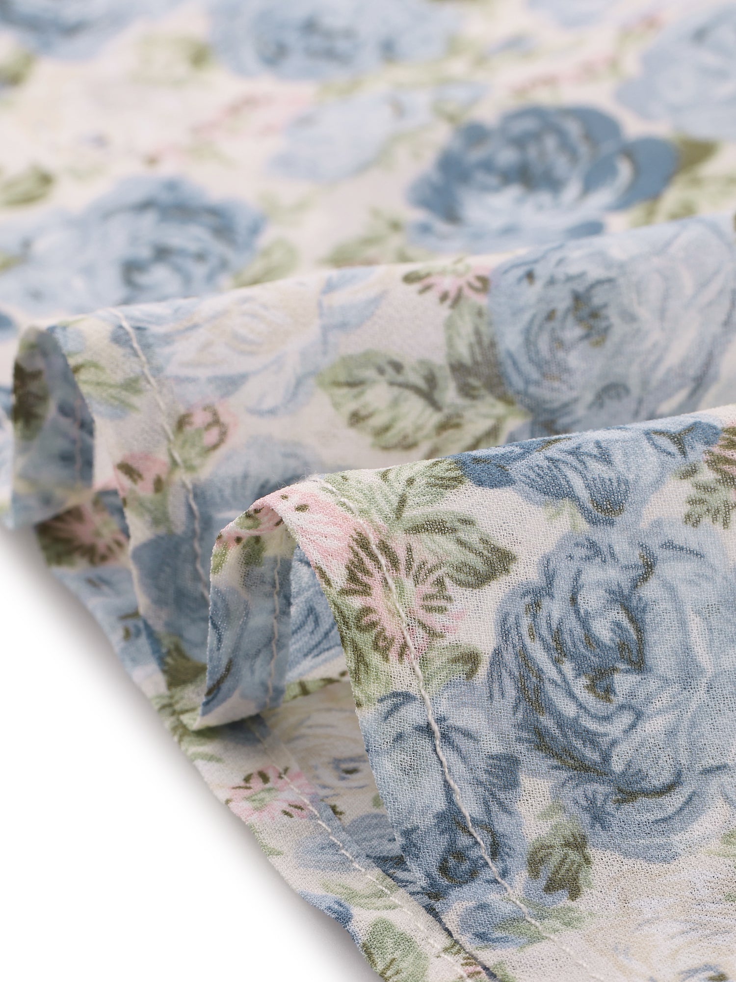 Summer Square Neck Off Shoulder A-Line Smocked Chiffon Floral Dress