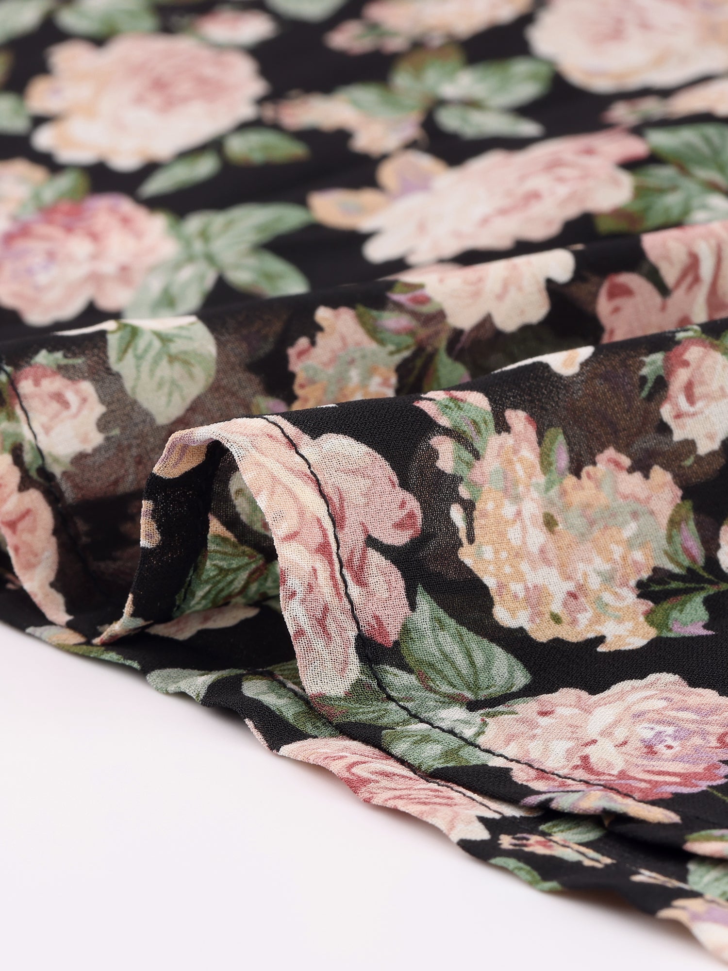 Summer Square Neck Off Shoulder A-Line Smocked Chiffon Floral Dress
