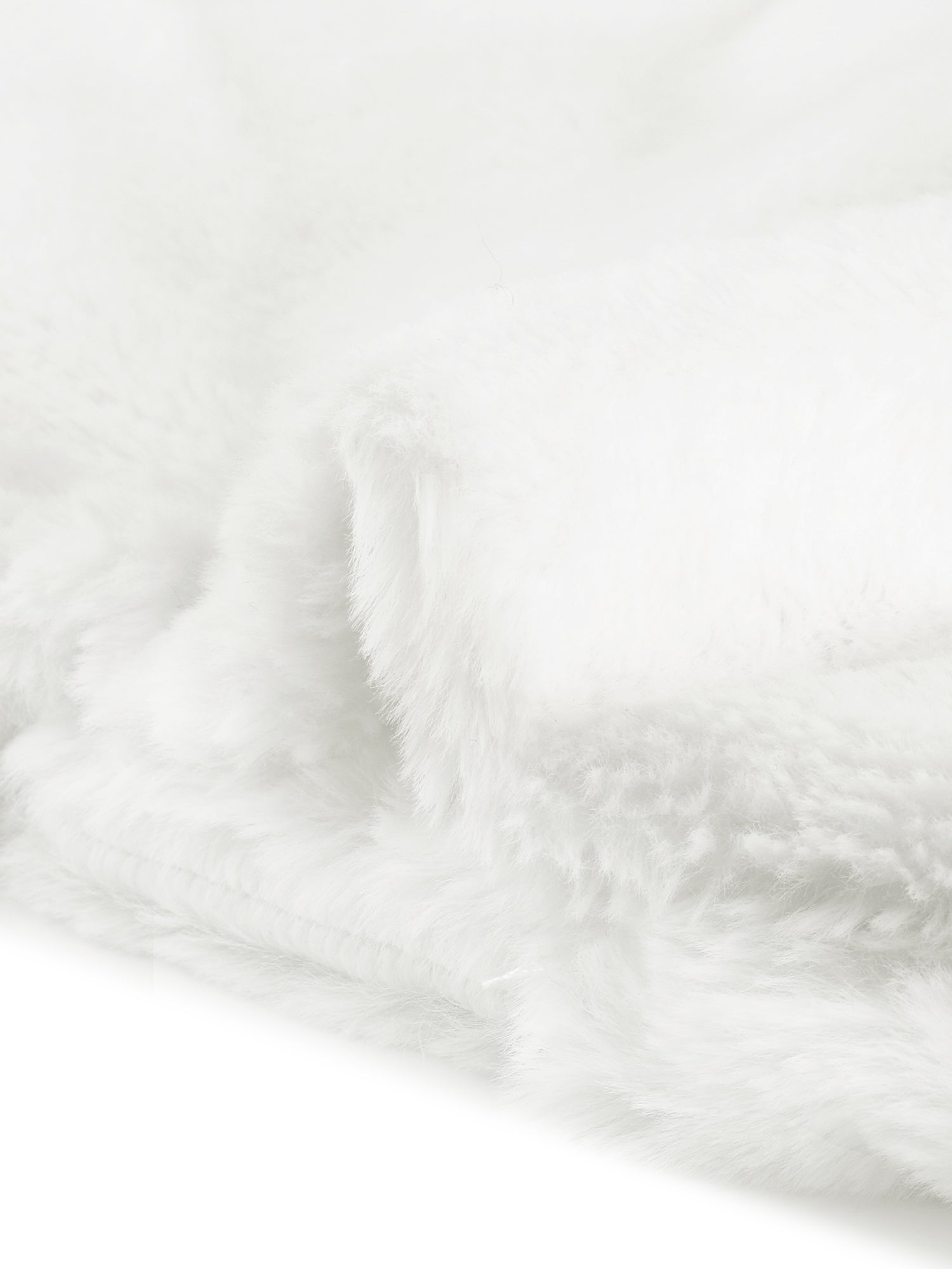 Allegra K Cropped Notch Lapel Faux Fur Fluffy Jacket