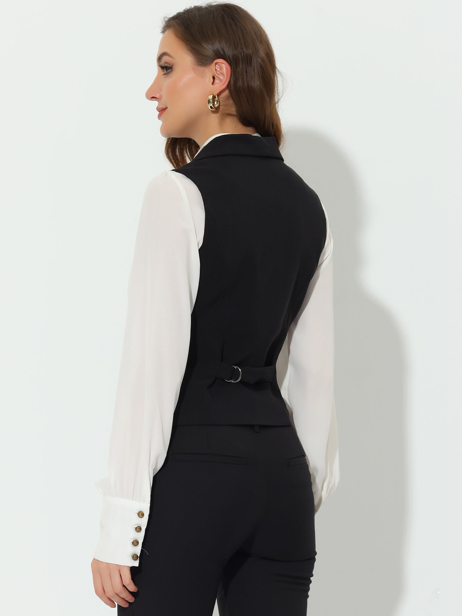 Lapel Collar Dressy Versatile Racerback Suit Vest Waistcoat