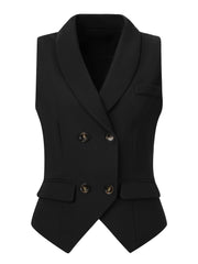 Lapel Collar Dressy Versatile Racerback Suit Vest Waistcoat