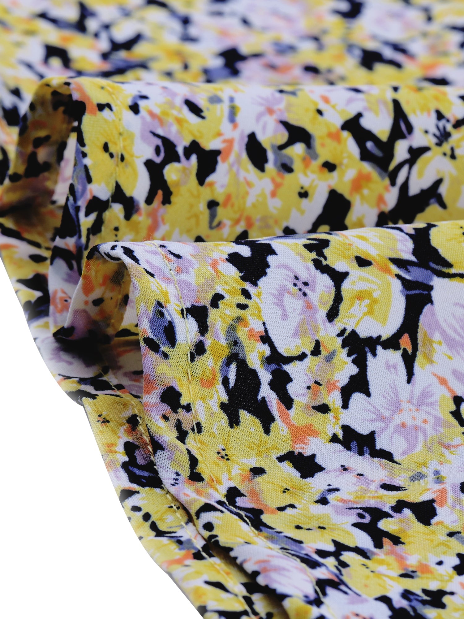 Tie Neck Chiffon Long Sleeve Belted Vintage Floral Dress