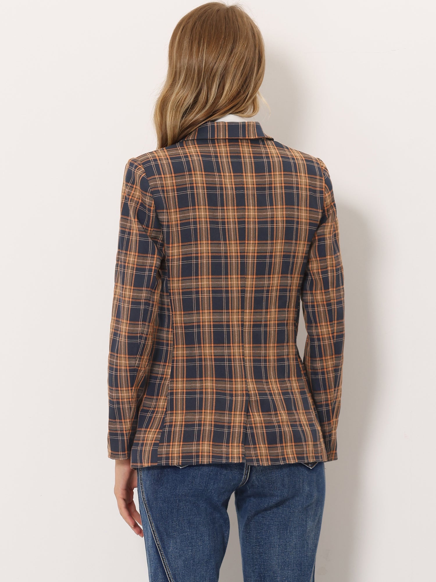 Notched Lapel Double Breasted Work Formal Blazer