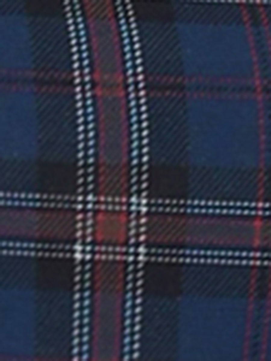 Peter Pan Collar Contrast Color Button Decor Plaid Dress