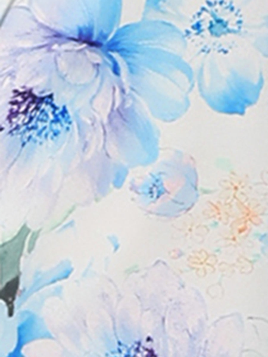 Open Front Floral Work Business Crop Blazer Jacket