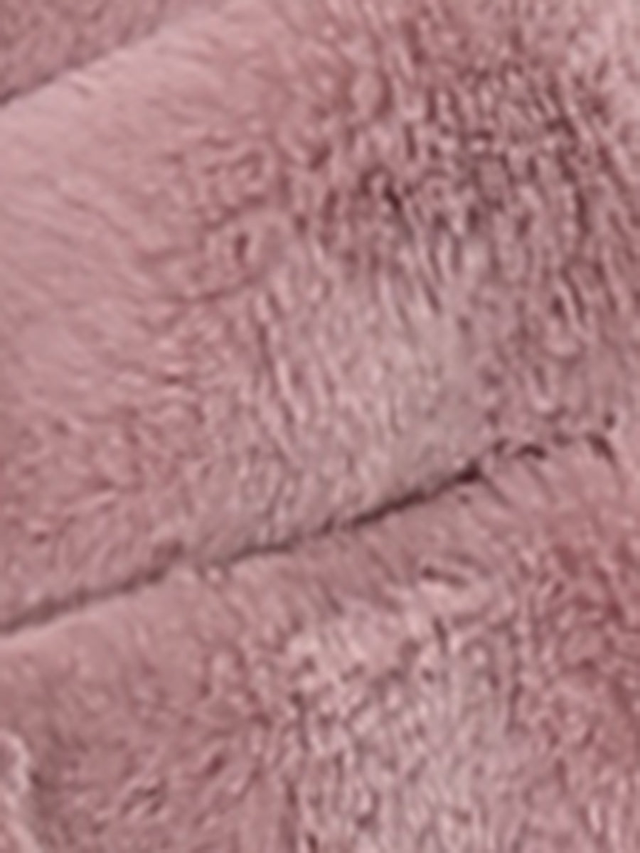 Winter Warm Cropped Collarless Faux Fur Fluffy Jacket