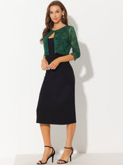 Elegant Sheer Floral Lace Cropped Bolero Shrug
