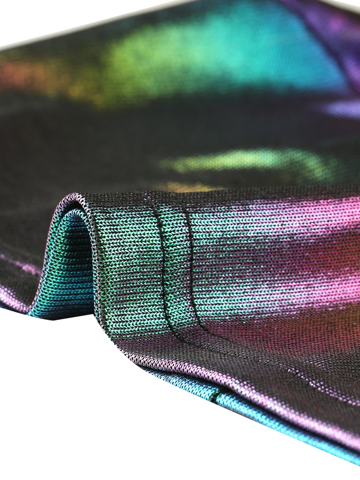 Metallic Crop Tops Mock Neck Zip Up Shiny Holographic Tank Top