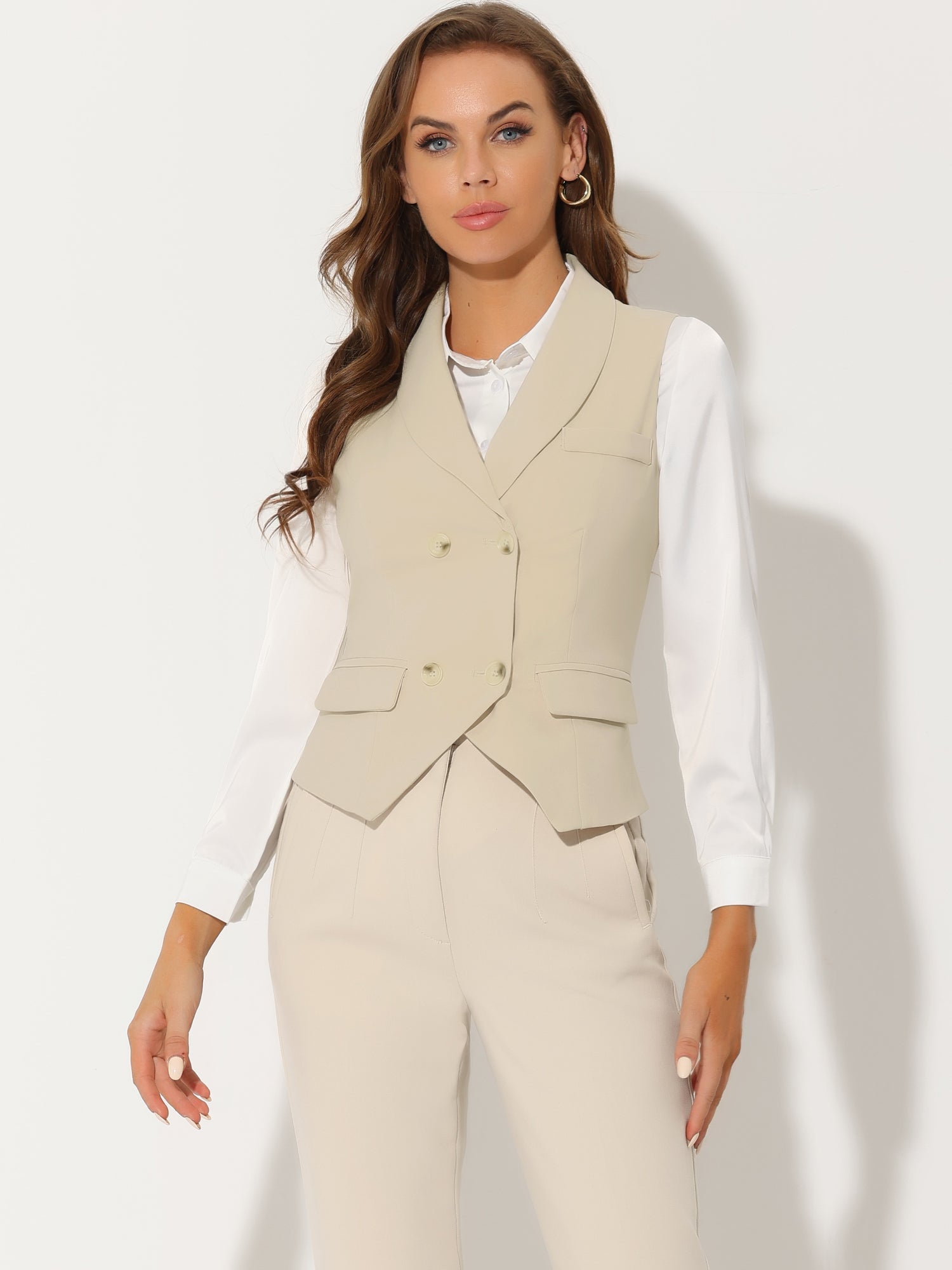 Lapel Collar Dressy Versatile Racerback Suit Vest Waistcoat