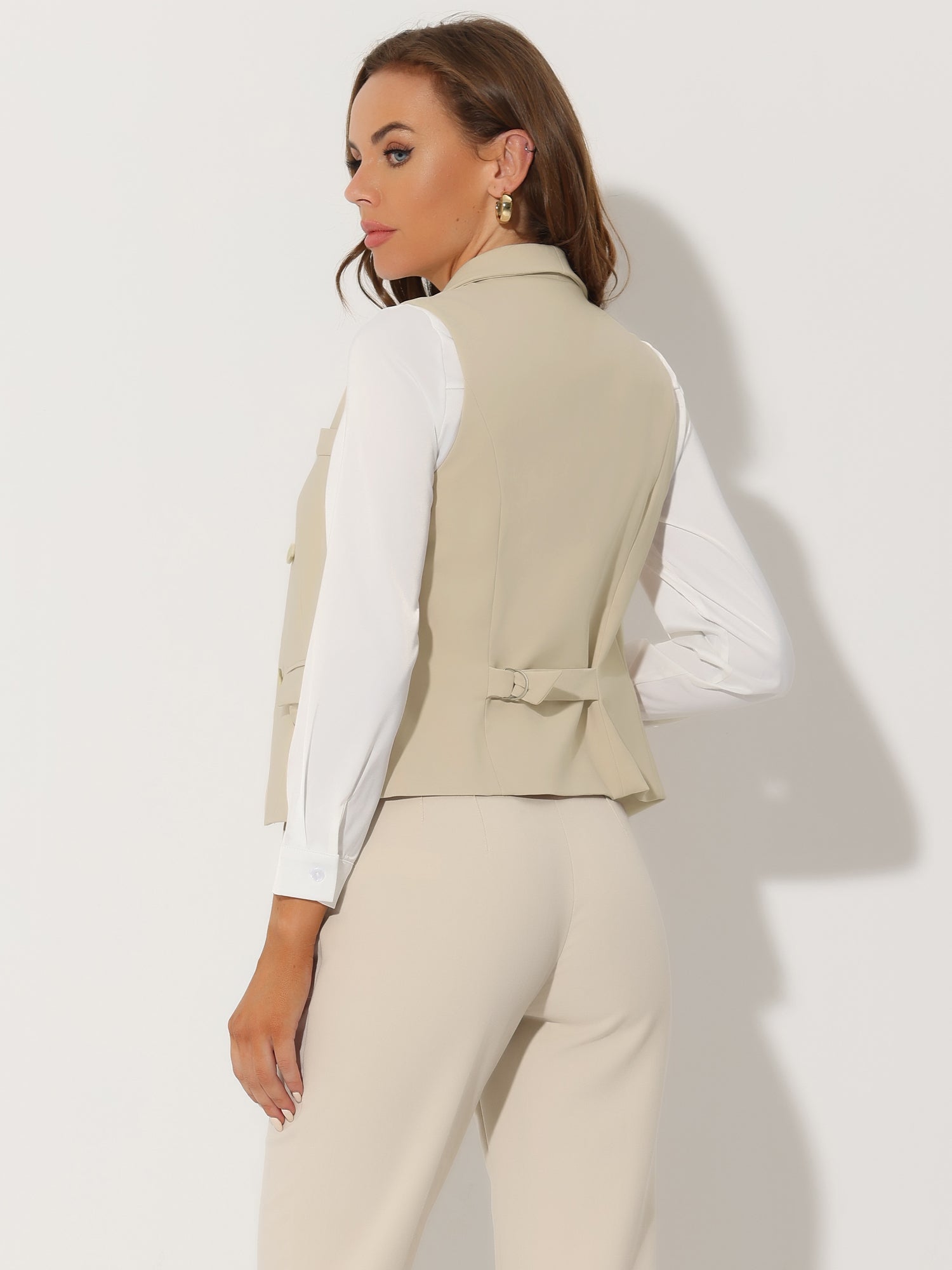 Lapel Collar Dressy Versatile Racerback Suit Vest Waistcoat