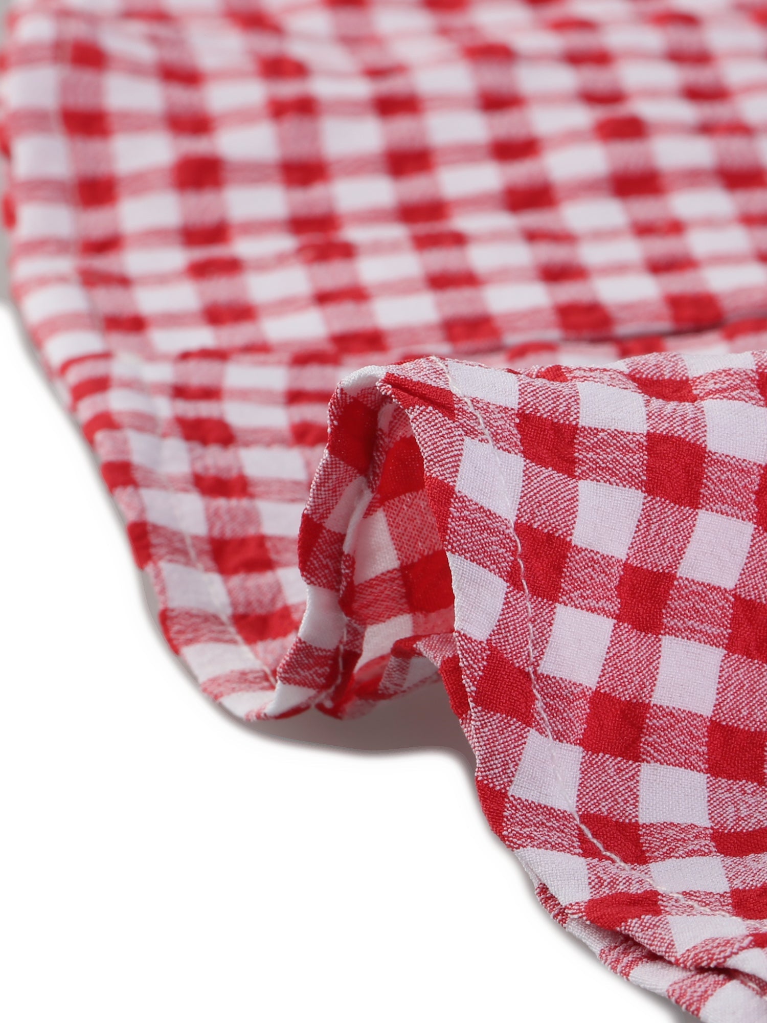 Summer Gingham Tops Square Neck Ruffle Cap Sleeve Blouse