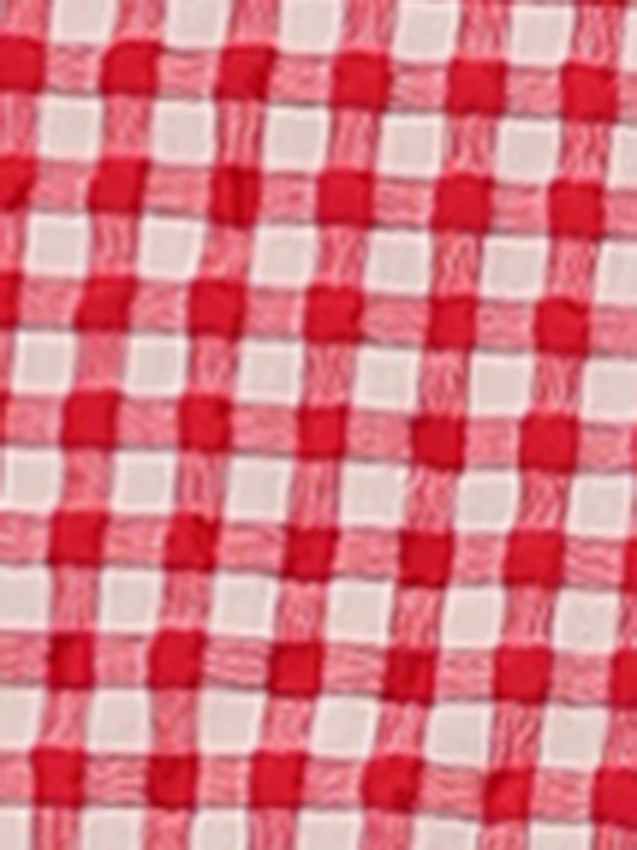 Summer Gingham Tops Square Neck Ruffle Cap Sleeve Blouse