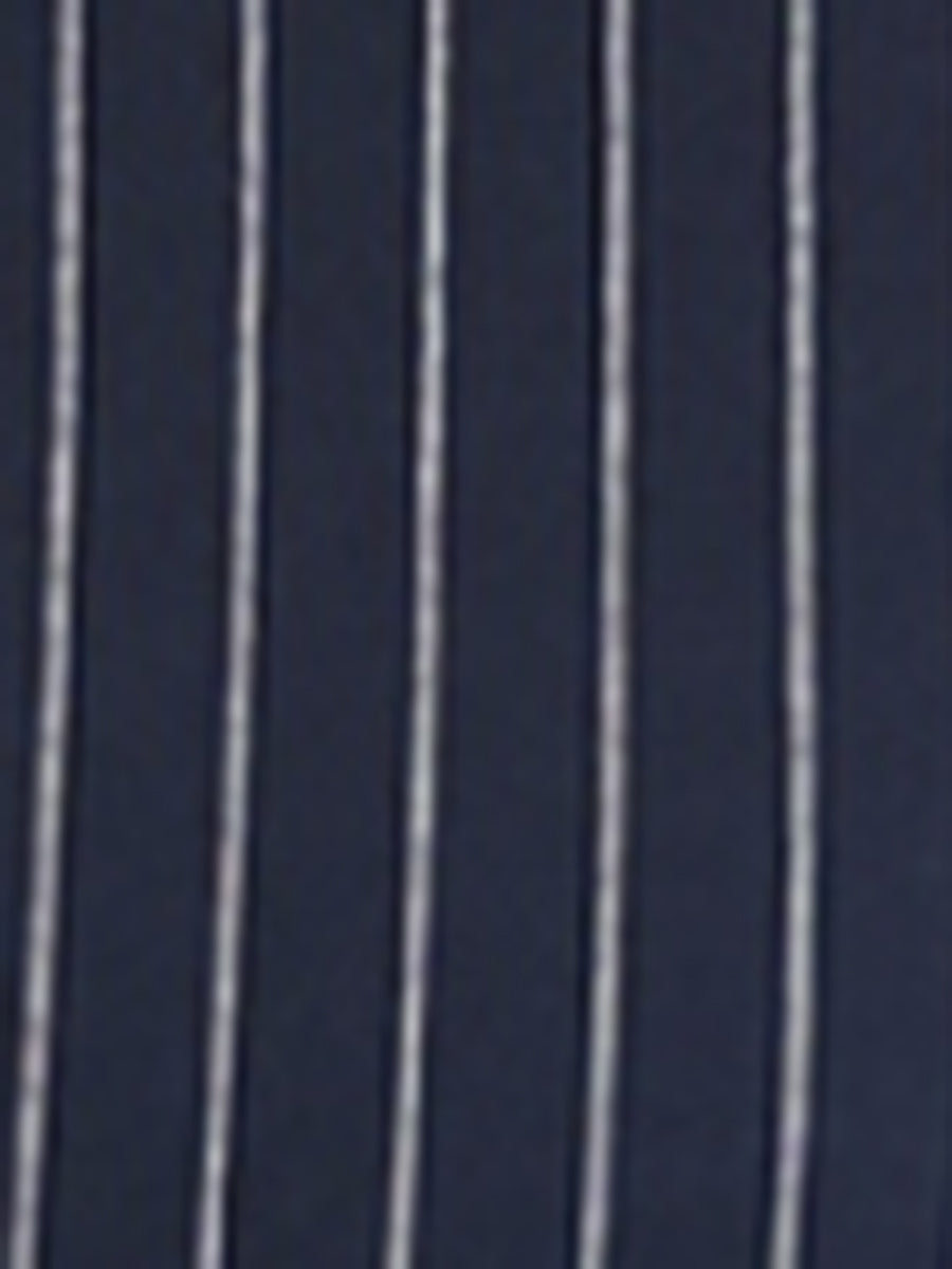 Striped Crew Neck Sleeveless A-Line Midi Work Office Dress