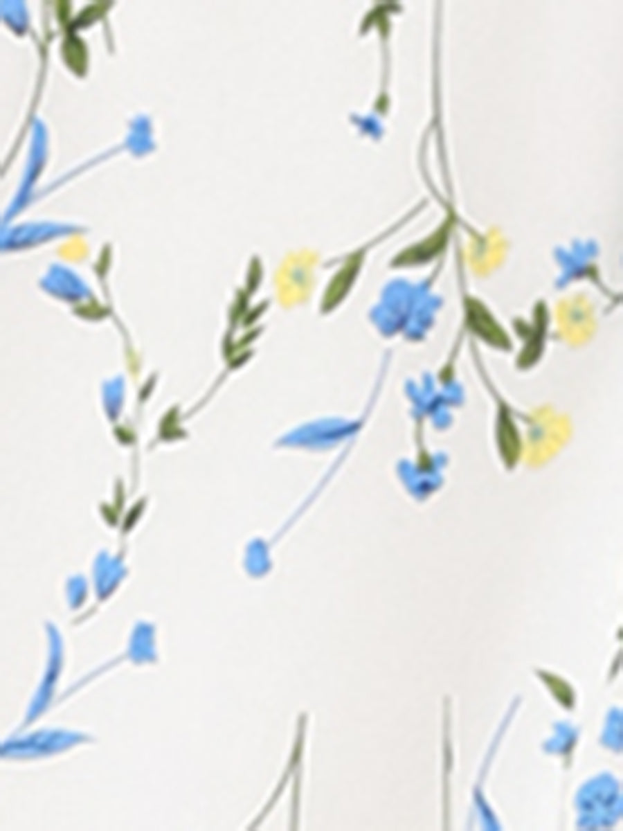 Floral Print Long Sleeve Spring Flowy Midi Boho Dress