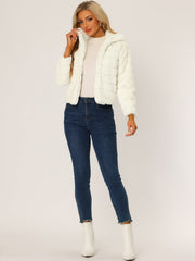 Fluffy Collar Warm Winter Cropped Faux Fur Coat