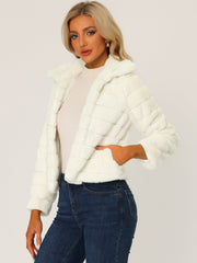 Fluffy Collar Warm Winter Cropped Faux Fur Coat