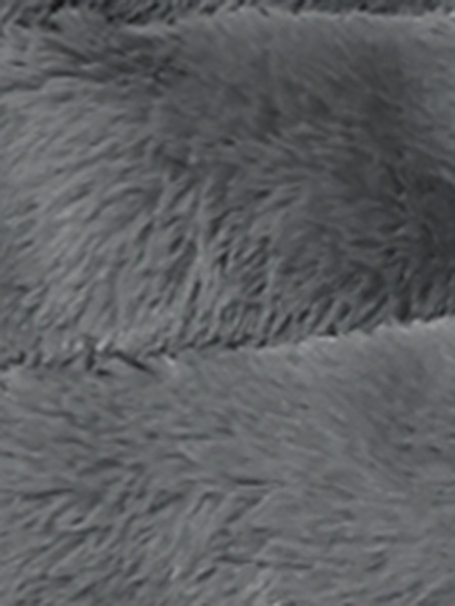 Winter Warm Cropped Collarless Faux Fur Fluffy Jacket