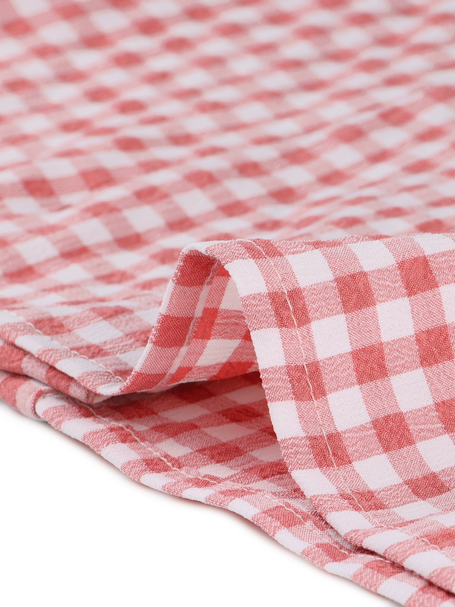 Plaid Blouse Puff Sleeve Ruffle Peter Pan Collar Shirt Top